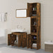 Set mobilier de baie, 3 piese, stejar fumuriu, lemn prelucrat - WALTI WALTI