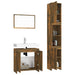 Set mobilier de baie, 3 piese, stejar fumuriu, lemn prelucrat - WALTI WALTI