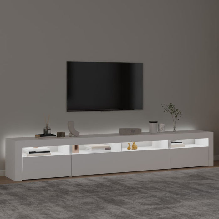 Comodă TV cu lumini LED, alb, 240x35x40 cm - WALTI WALTI