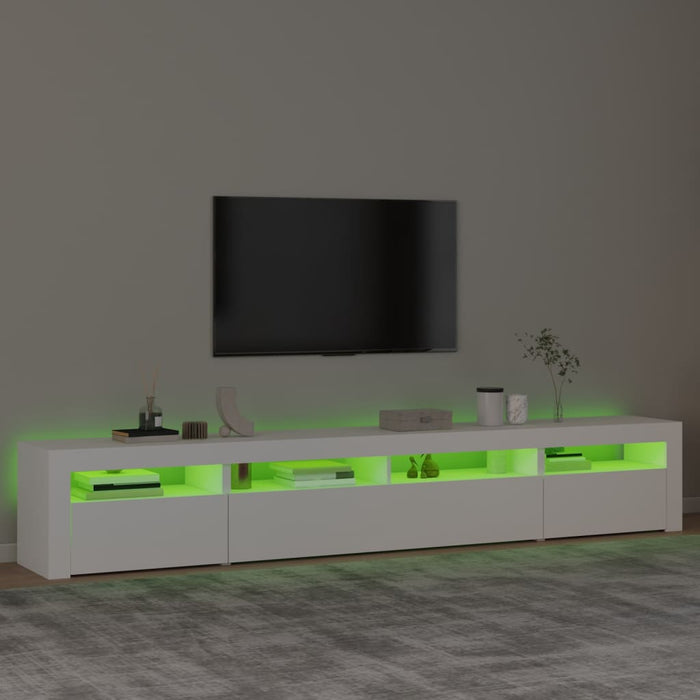 Comodă TV cu lumini LED, alb, 240x35x40 cm - WALTI WALTI