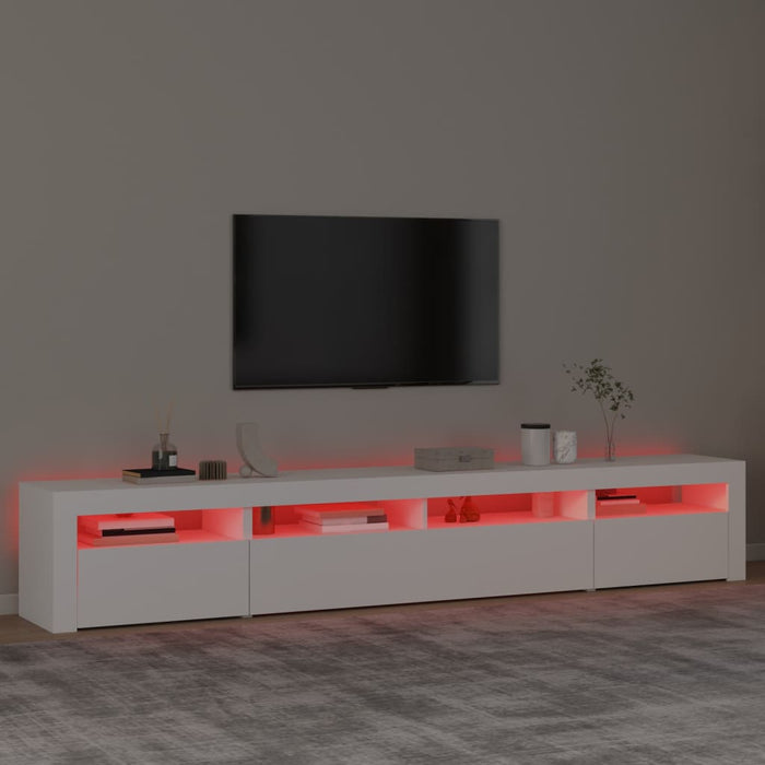 Comodă TV cu lumini LED, alb, 240x35x40 cm - WALTI WALTI