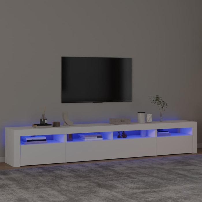 Comodă TV cu lumini LED, alb, 240x35x40 cm - WALTI WALTI