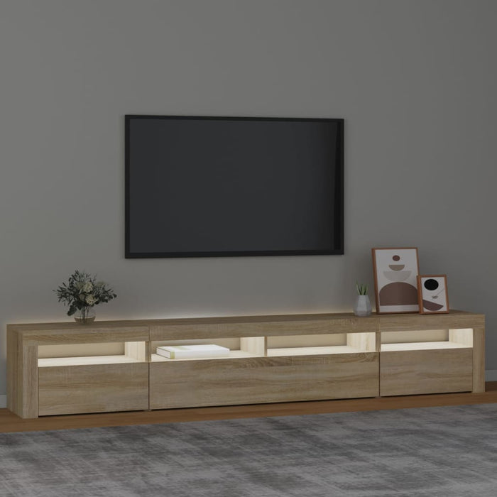 Comodă TV cu lumini LED, stejar sonoma, 240x35x40cm - WALTI WALTI