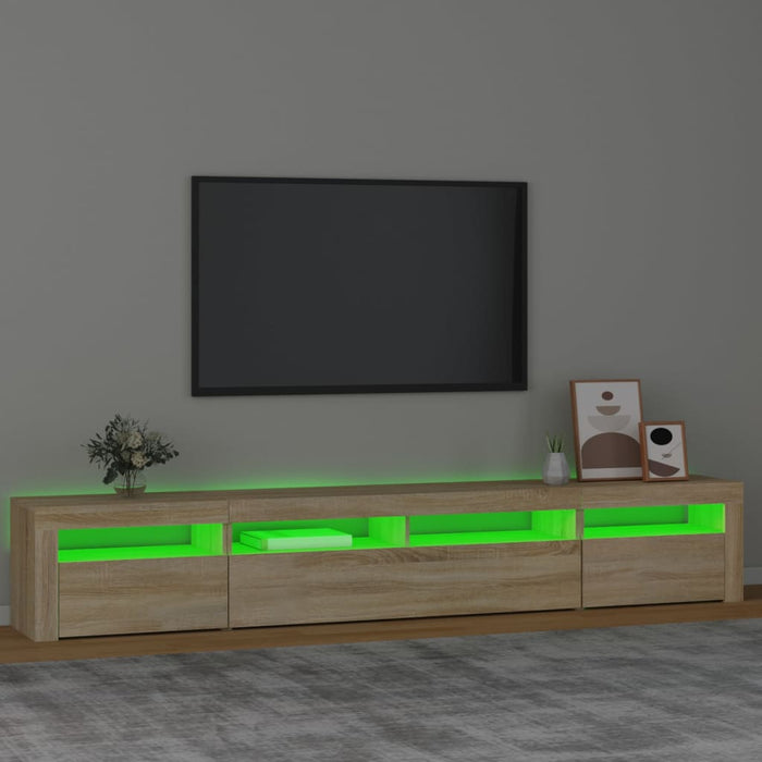 Comodă TV cu lumini LED, stejar sonoma, 240x35x40cm - WALTI WALTI