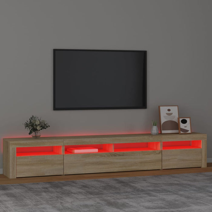 Comodă TV cu lumini LED, stejar sonoma, 240x35x40cm - WALTI WALTI