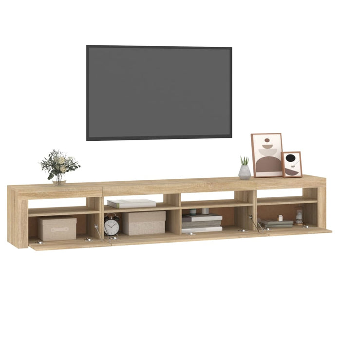 Comodă TV cu lumini LED, stejar sonoma, 240x35x40cm - WALTI WALTI