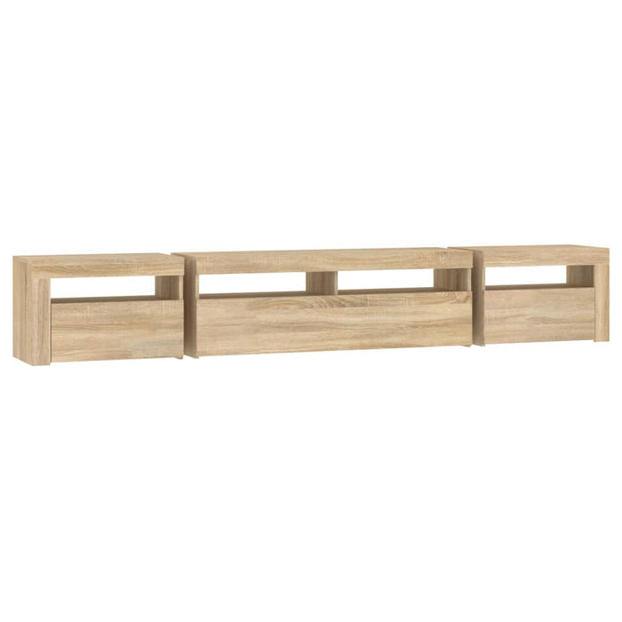 Comodă TV cu lumini LED, stejar sonoma, 240x35x40cm - WALTI WALTI