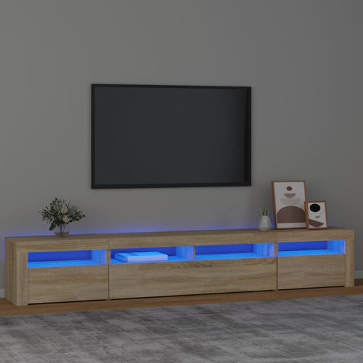 Comodă TV cu lumini LED, stejar sonoma, 240x35x40cm - WALTI WALTI