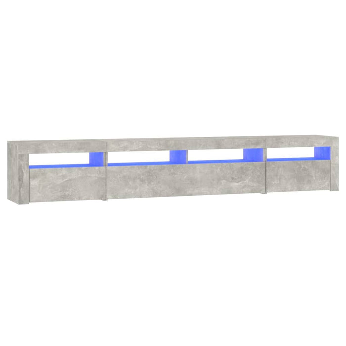 Comodă TV cu lumini LED, gri beton, 240x35x40 cm - WALTI WALTI
