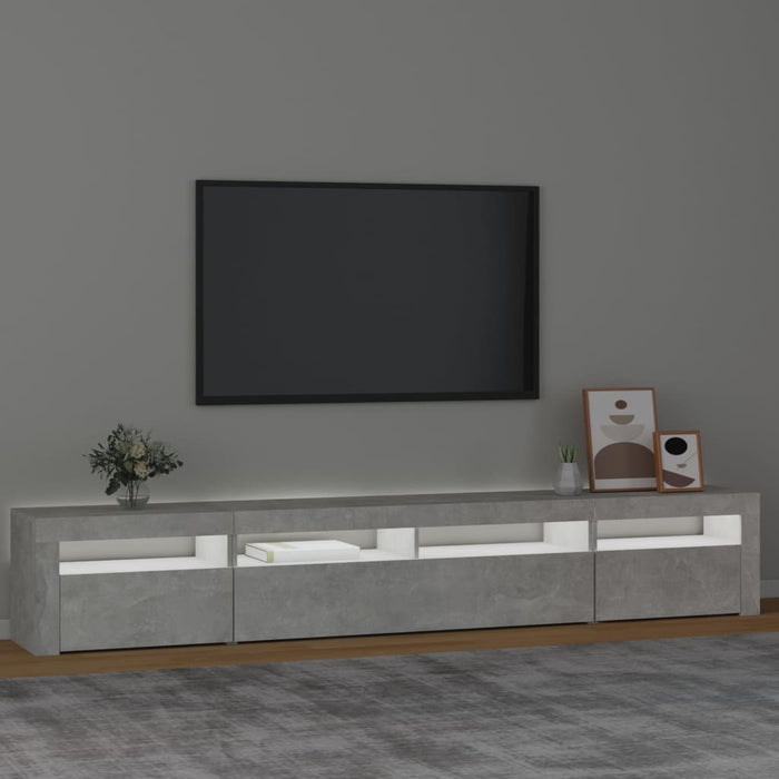 Comodă TV cu lumini LED, gri beton, 240x35x40 cm - WALTI WALTI