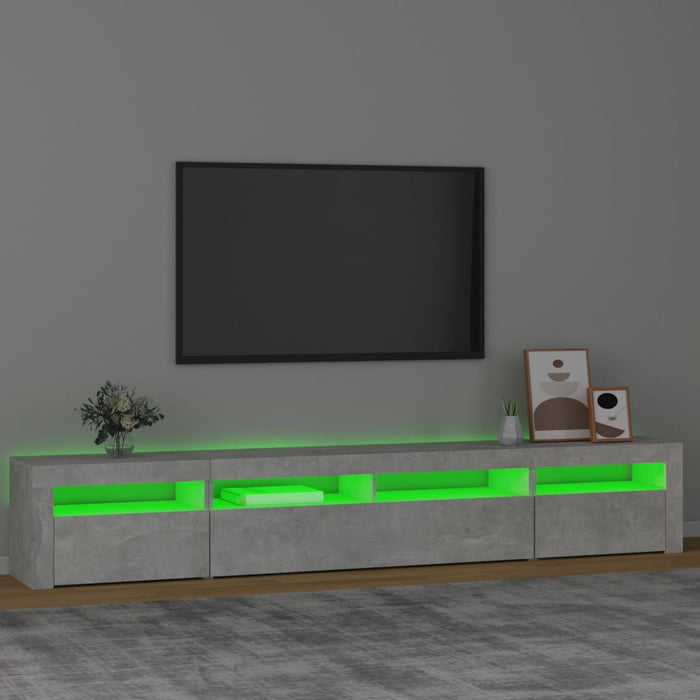 Comodă TV cu lumini LED, gri beton, 240x35x40 cm - WALTI WALTI