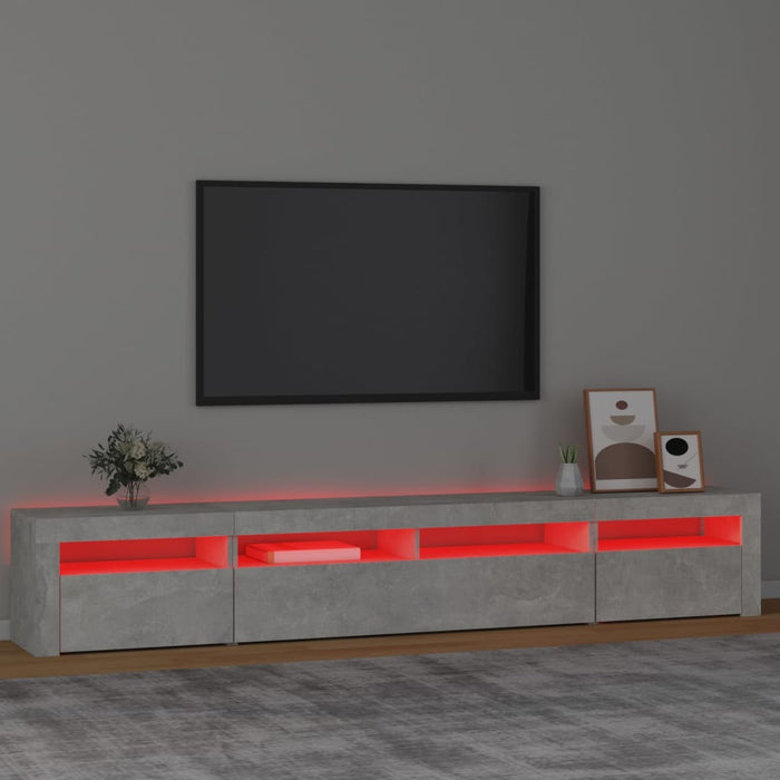 Comodă TV cu lumini LED, gri beton, 240x35x40 cm - WALTI WALTI