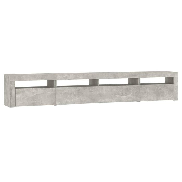 Comodă TV cu lumini LED, gri beton, 240x35x40 cm - WALTI WALTI