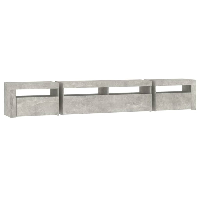 Comodă TV cu lumini LED, gri beton, 240x35x40 cm - WALTI WALTI