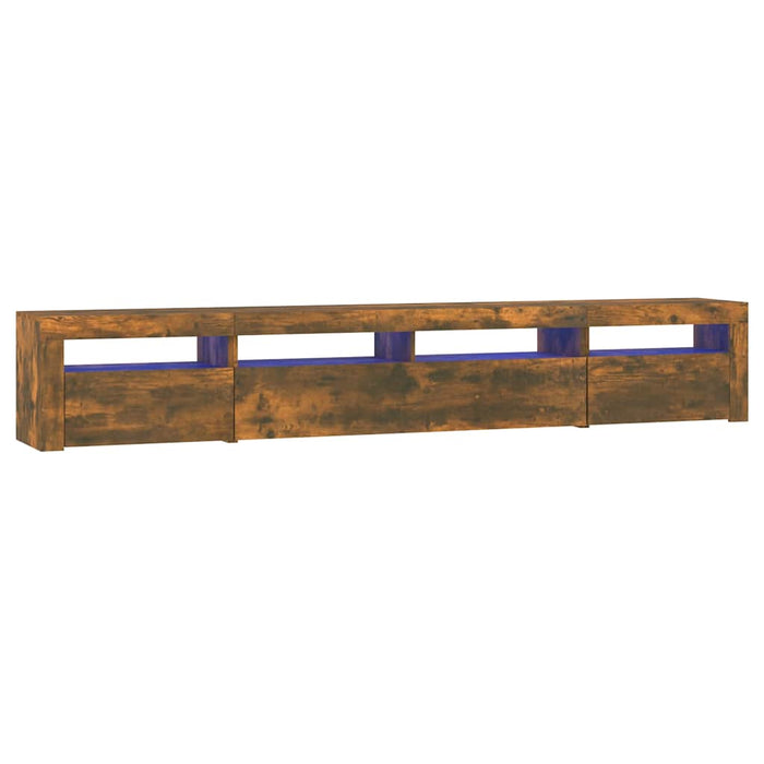 Comodă TV cu lumini LED, stejar fumuriu, 240x35x40cm - WALTI WALTI