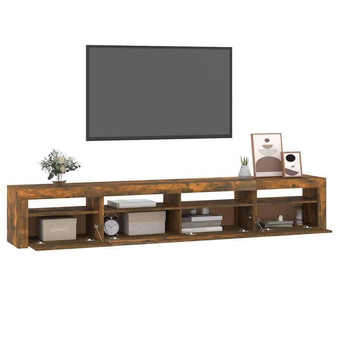 Comodă TV cu lumini LED, stejar fumuriu, 240x35x40cm - WALTI WALTI