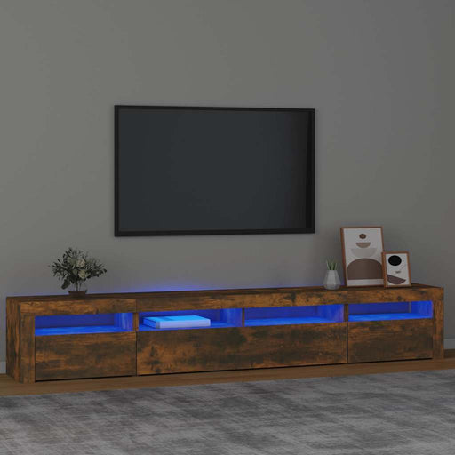 Comodă TV cu lumini LED, stejar fumuriu, 240x35x40cm - WALTI WALTI