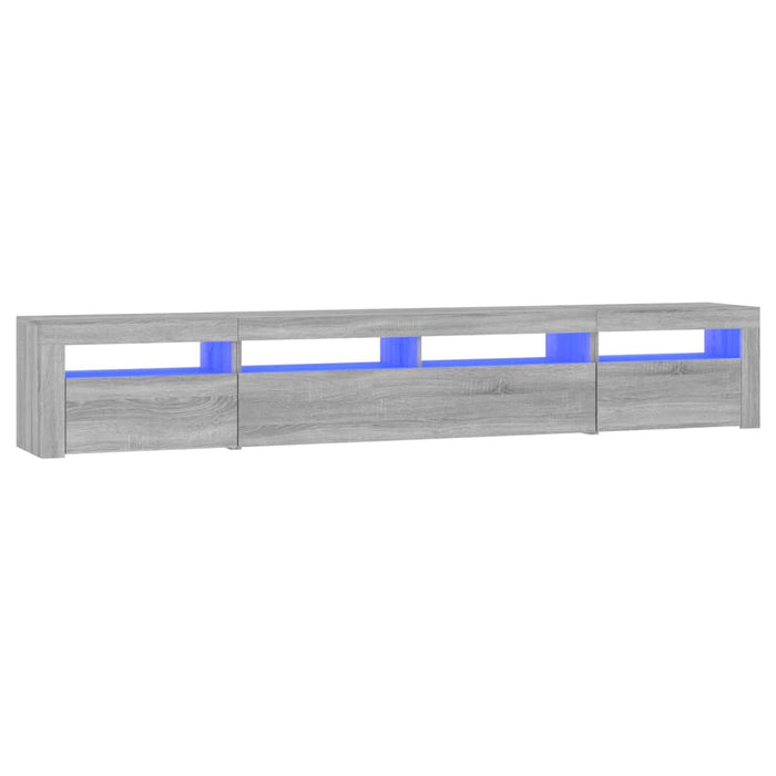 Comodă TV cu lumini LED, gri sonoma, 240x35x40cm - WALTI WALTI