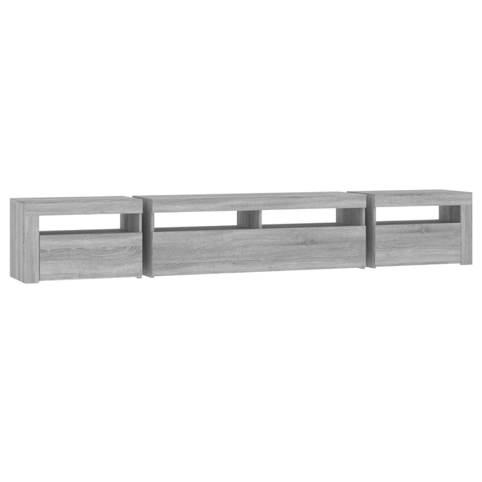 Comodă TV cu lumini LED, gri sonoma, 240x35x40cm - WALTI WALTI