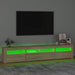 Comodă TV cu lumini LED, stejar sonoma, 210x35x40 cm - WALTI WALTI