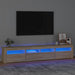 Comodă TV cu lumini LED, stejar sonoma, 210x35x40 cm - WALTI WALTI