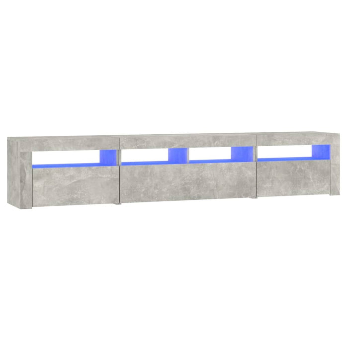 Comodă TV cu lumini LED, gri beton, 210x35x40 cm - WALTI WALTI