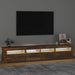 Comodă TV cu lumini LED, stejar fumuriu, 210x35x40 cm - WALTI WALTI