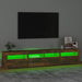Comodă TV cu lumini LED, stejar fumuriu, 210x35x40 cm - WALTI WALTI
