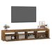 Comodă TV cu lumini LED, stejar fumuriu, 210x35x40 cm - WALTI WALTI