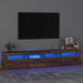 Comodă TV cu lumini LED, stejar fumuriu, 210x35x40 cm - WALTI WALTI