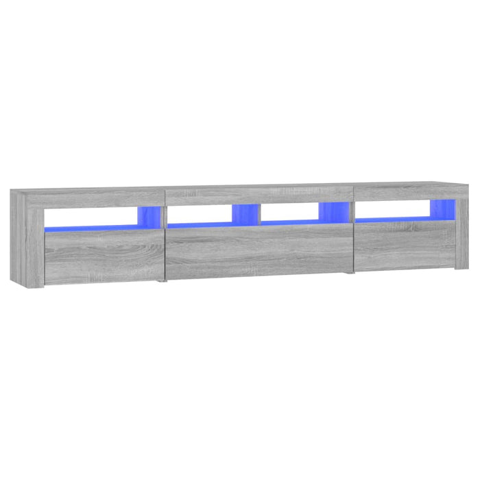 Comodă TV cu lumini LED, gri sonoma, 210x35x40 cm - WALTI WALTI