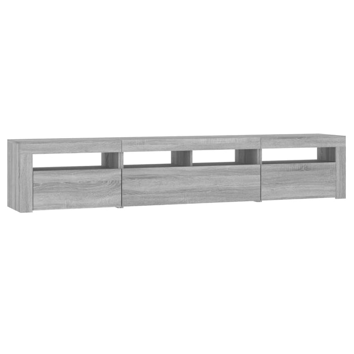 Comodă TV cu lumini LED, gri sonoma, 210x35x40 cm - WALTI WALTI