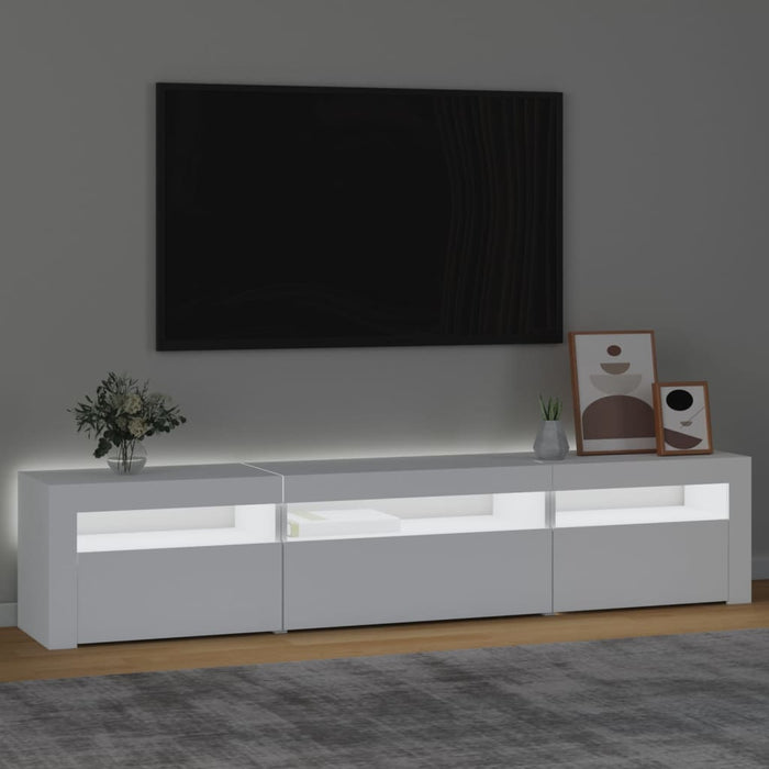 Comodă TV cu lumini LED, alb, 195x35x40 cm - WALTI WALTI