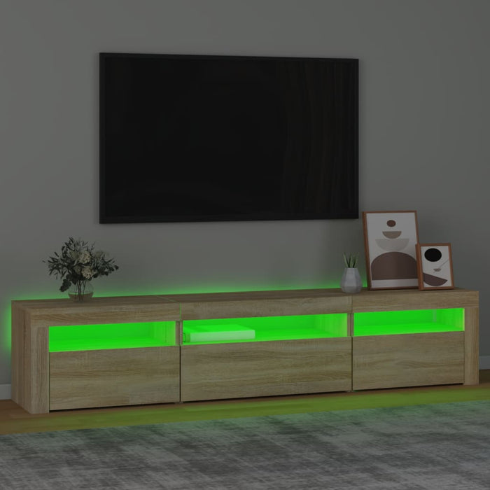 Comodă TV cu lumini LED, stejar sonoma, 195x35x40 cm - WALTI WALTI