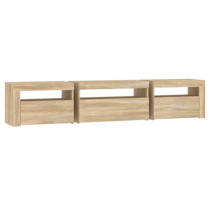 Comodă TV cu lumini LED, stejar sonoma, 195x35x40 cm - WALTI WALTI