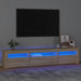Comodă TV cu lumini LED, stejar sonoma, 195x35x40 cm - WALTI WALTI