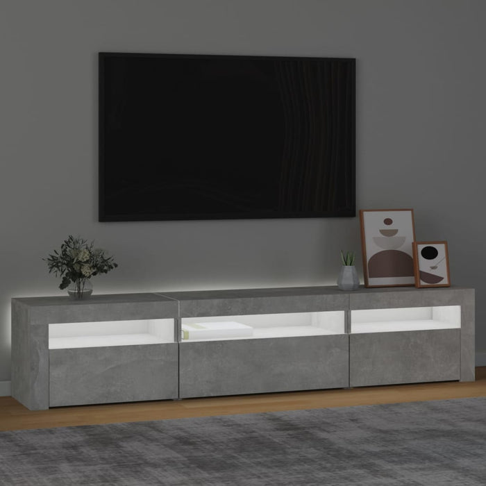 Comodă TV cu lumini LED, gri beton, 195x35x40 cm - WALTI WALTI