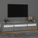 Comodă TV cu lumini LED, gri beton, 195x35x40 cm - WALTI WALTI