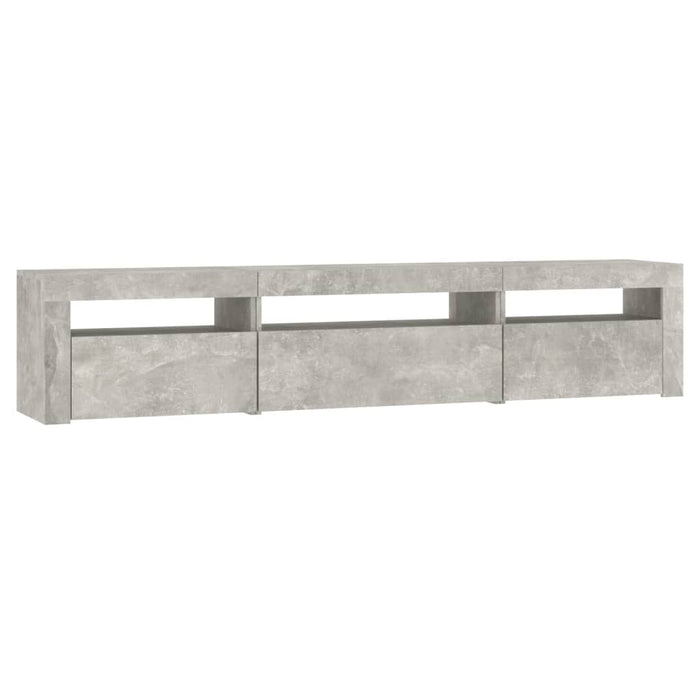 Comodă TV cu lumini LED, gri beton, 195x35x40 cm - WALTI WALTI