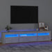 Comodă TV cu lumini LED, gri beton, 195x35x40 cm - WALTI WALTI