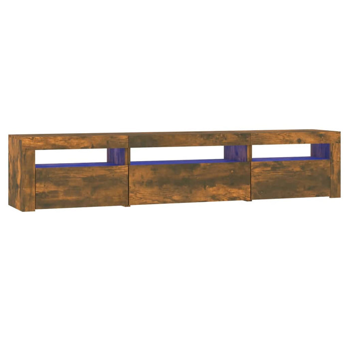 Comodă TV cu lumini LED, stejar fumuriu, 195x35x40 cm - WALTI WALTI