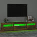 Comodă TV cu lumini LED, stejar fumuriu, 195x35x40 cm - WALTI WALTI