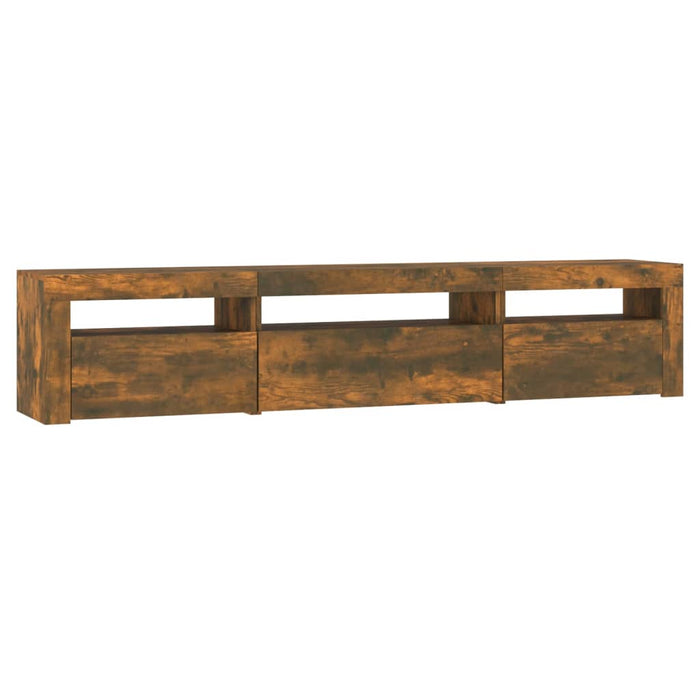 Comodă TV cu lumini LED, stejar fumuriu, 195x35x40 cm - WALTI WALTI