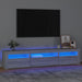 Comodă TV cu lumini LED, gri sonoma, 195x35x40 cm - WALTI WALTI