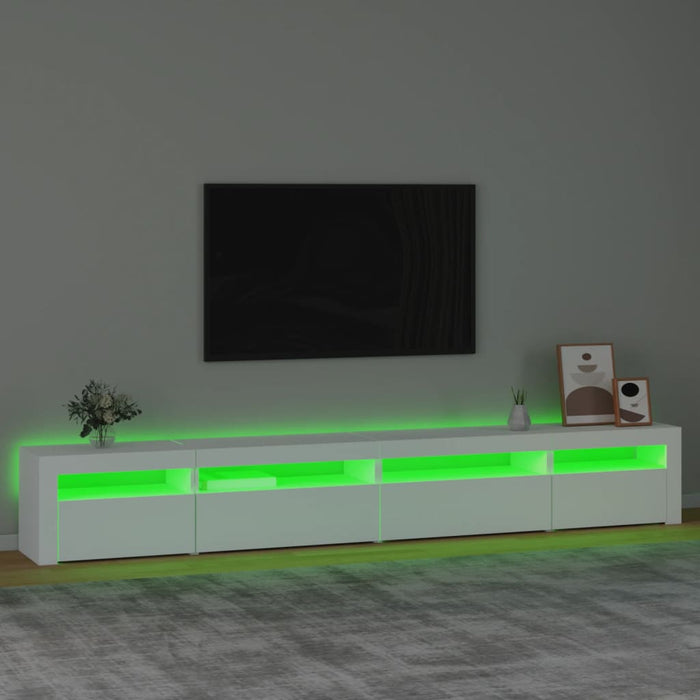 Comodă TV cu lumini LED, alb, 270x35x40 cm - WALTI WALTI