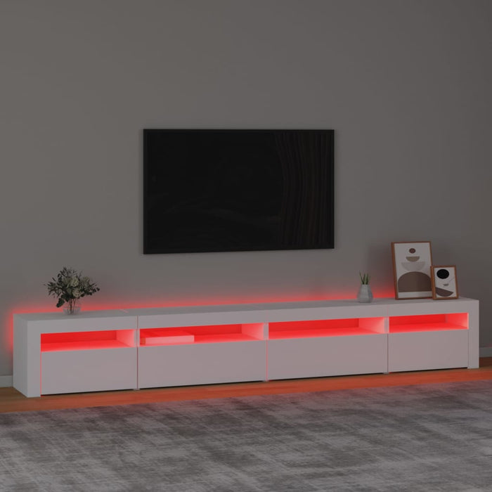 Comodă TV cu lumini LED, alb, 270x35x40 cm - WALTI WALTI