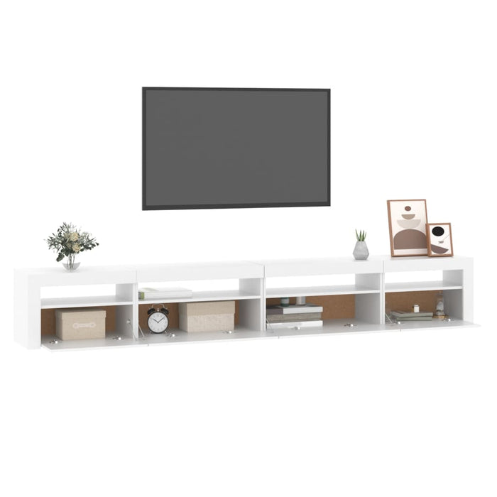Comodă TV cu lumini LED, alb, 270x35x40 cm - WALTI WALTI