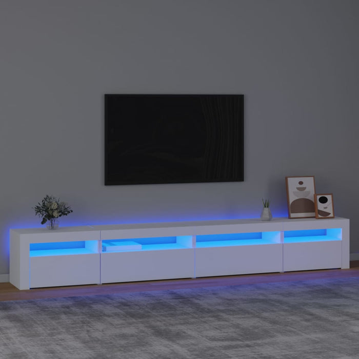 Comodă TV cu lumini LED, alb, 270x35x40 cm - WALTI WALTI