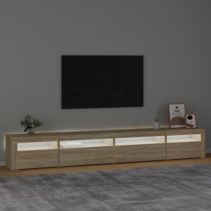 Comodă TV cu lumini LED, stejar sonoma, 270x35x40 cm - WALTI WALTI