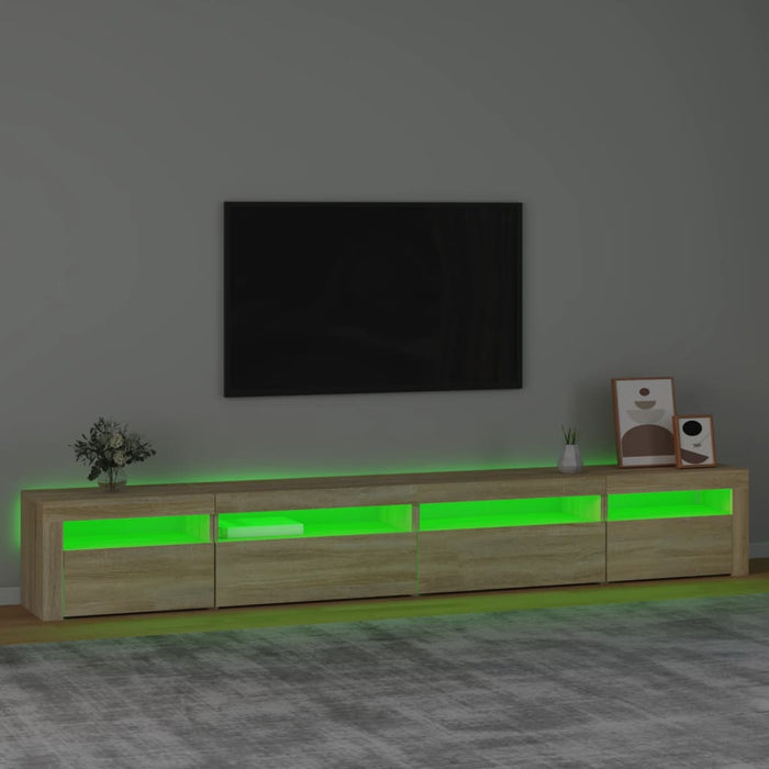 Comodă TV cu lumini LED, stejar sonoma, 270x35x40 cm - WALTI WALTI